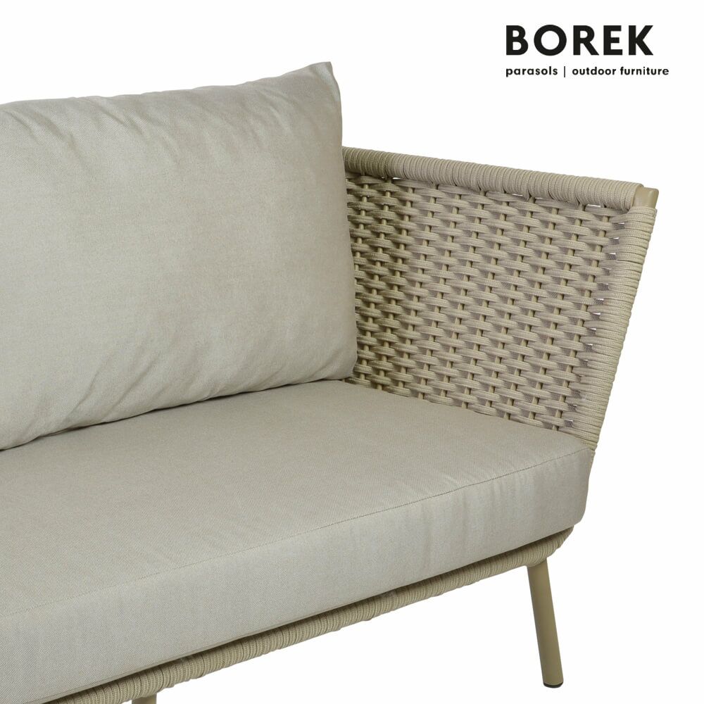  Outdoor Sofa Von Borek - Beige - Modern - Alu & Seil-Geflecht - Mit Kissen - Valldemossa Gartensofa
