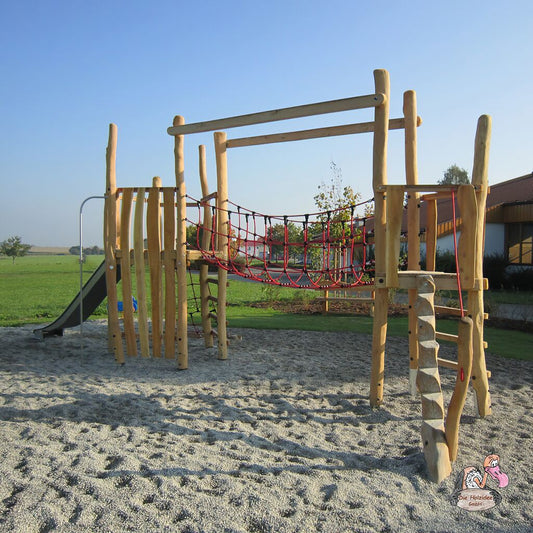  Outdoor Spielplatz Aus Holz Mit Klettertürmen Und Hängebrücke - Spielplatz Robert