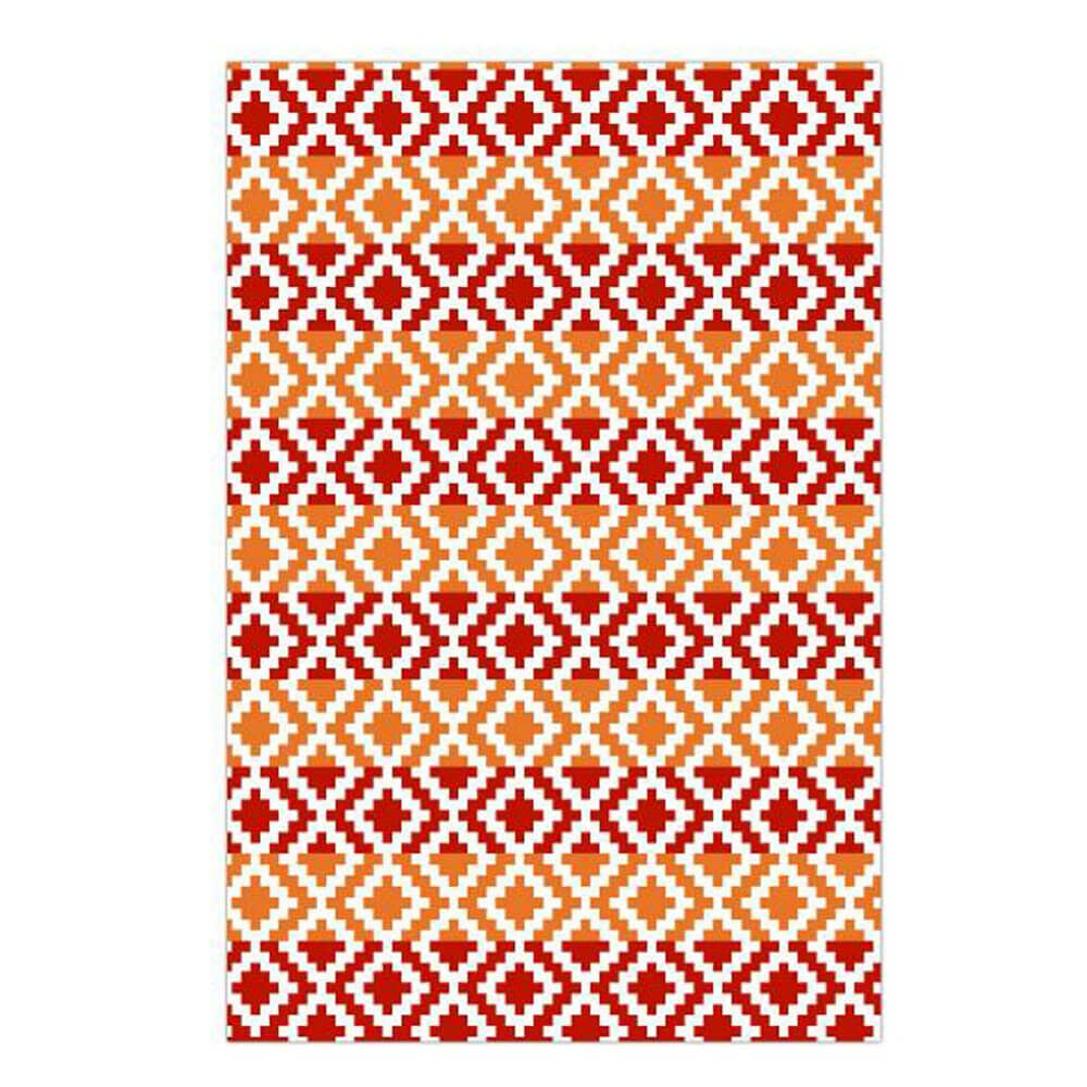  Outdoor Teppich In Rot-orange Tönen Aus Recycling Kunststoff - Halia