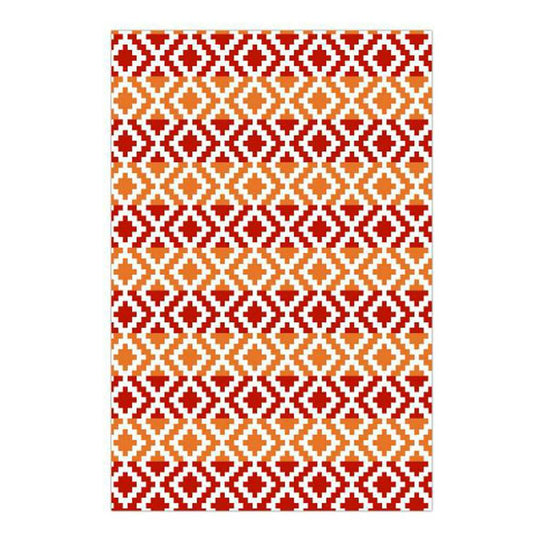  Outdoor Teppich In Rot-orange Tönen Aus Recycling Kunststoff - Halia