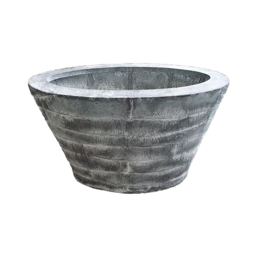  Ovale Pflanzschale Aus Metall Im Bänderdesign - Zedana
