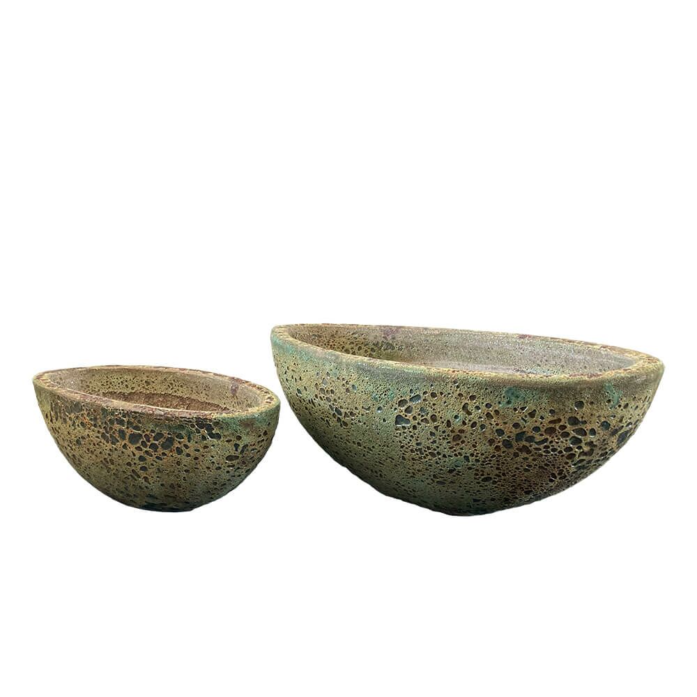  Ovale Pflanzschale Für Den Garten - Antikes Design - 2er Set - Salemi