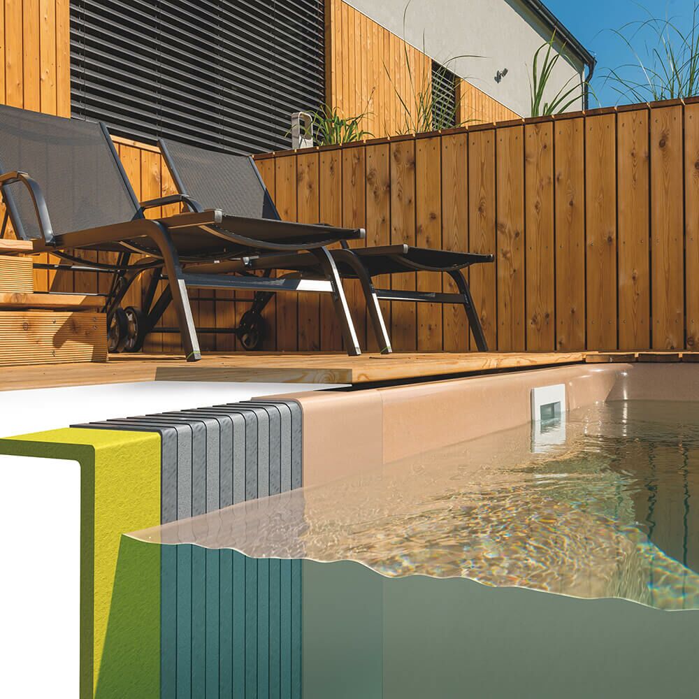  Ovaler Garten Pool - Komplettset - Glas-Verbundbecken - 300x600cm - Karavasta Peridot