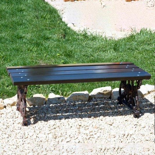  Parkbank Mit Detailreichen Füßen Aus Gusseisen Und Holz - Frederikke