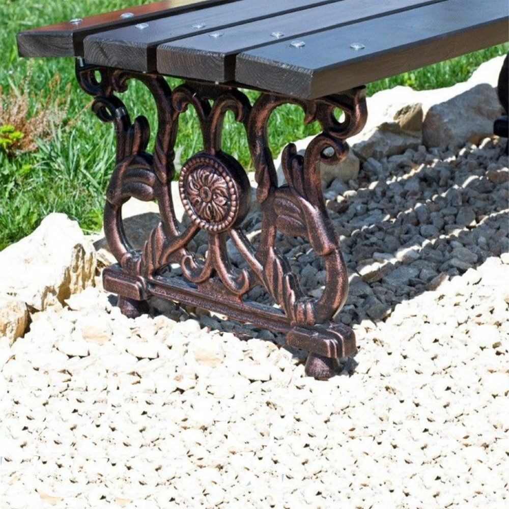  Parkbank Mit Detailreichen Füßen Aus Gusseisen Und Holz - Frederikke