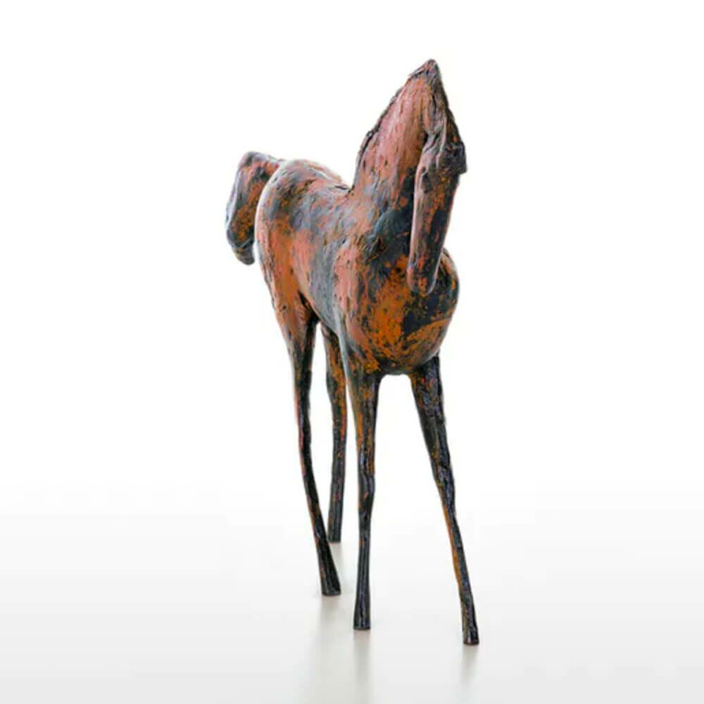  Pferdefigur In Rostoptik - Limitiertes Bronzehandwerk - Pferd