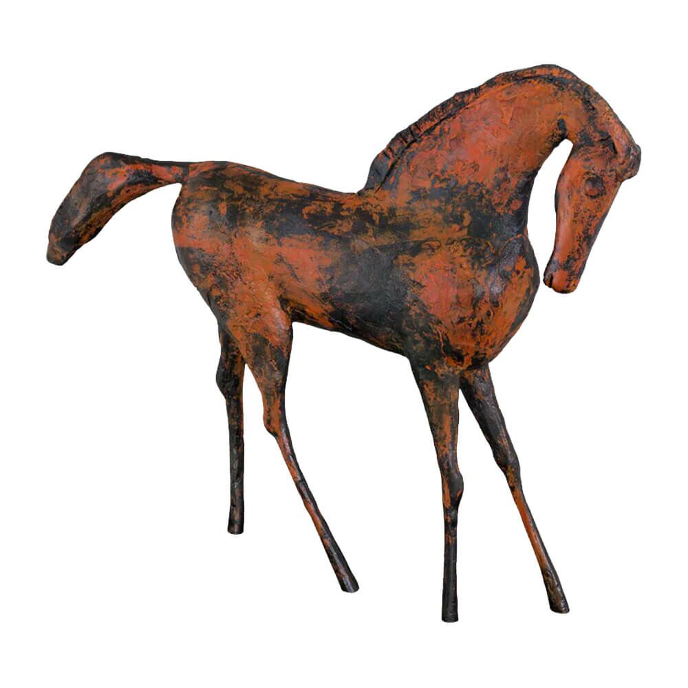  Pferdefigur In Rostoptik - Limitiertes Bronzehandwerk - Pferd