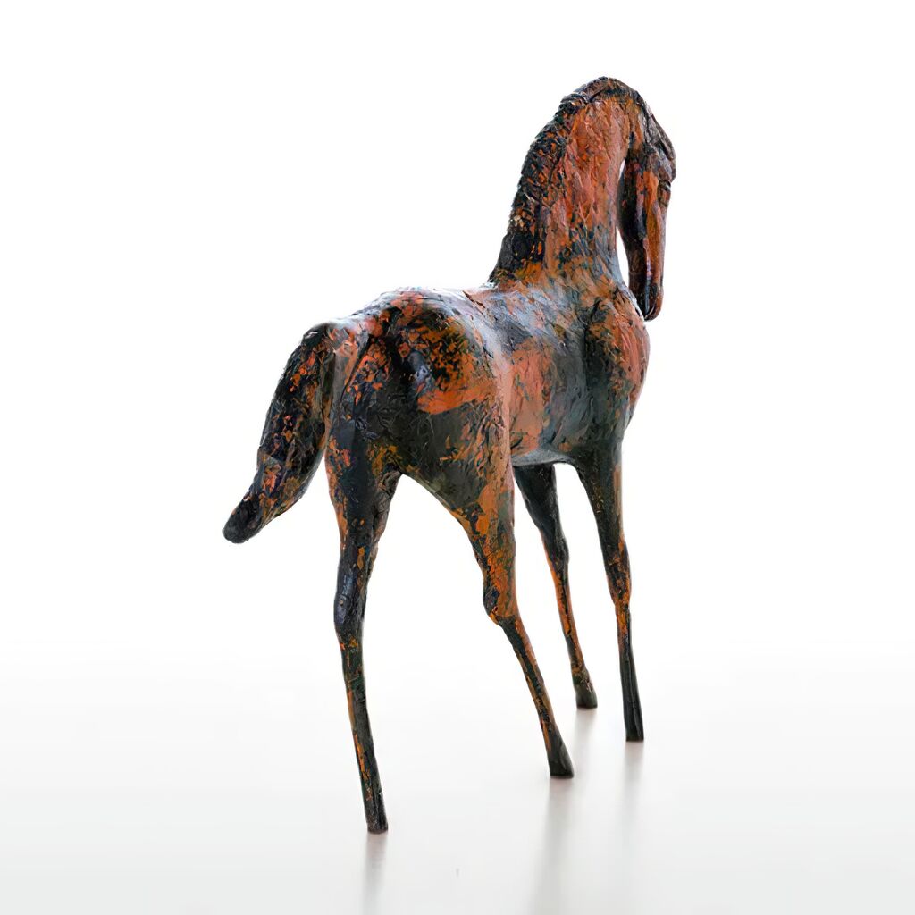  Pferdefigur In Rostoptik - Limitiertes Bronzehandwerk - Pferd