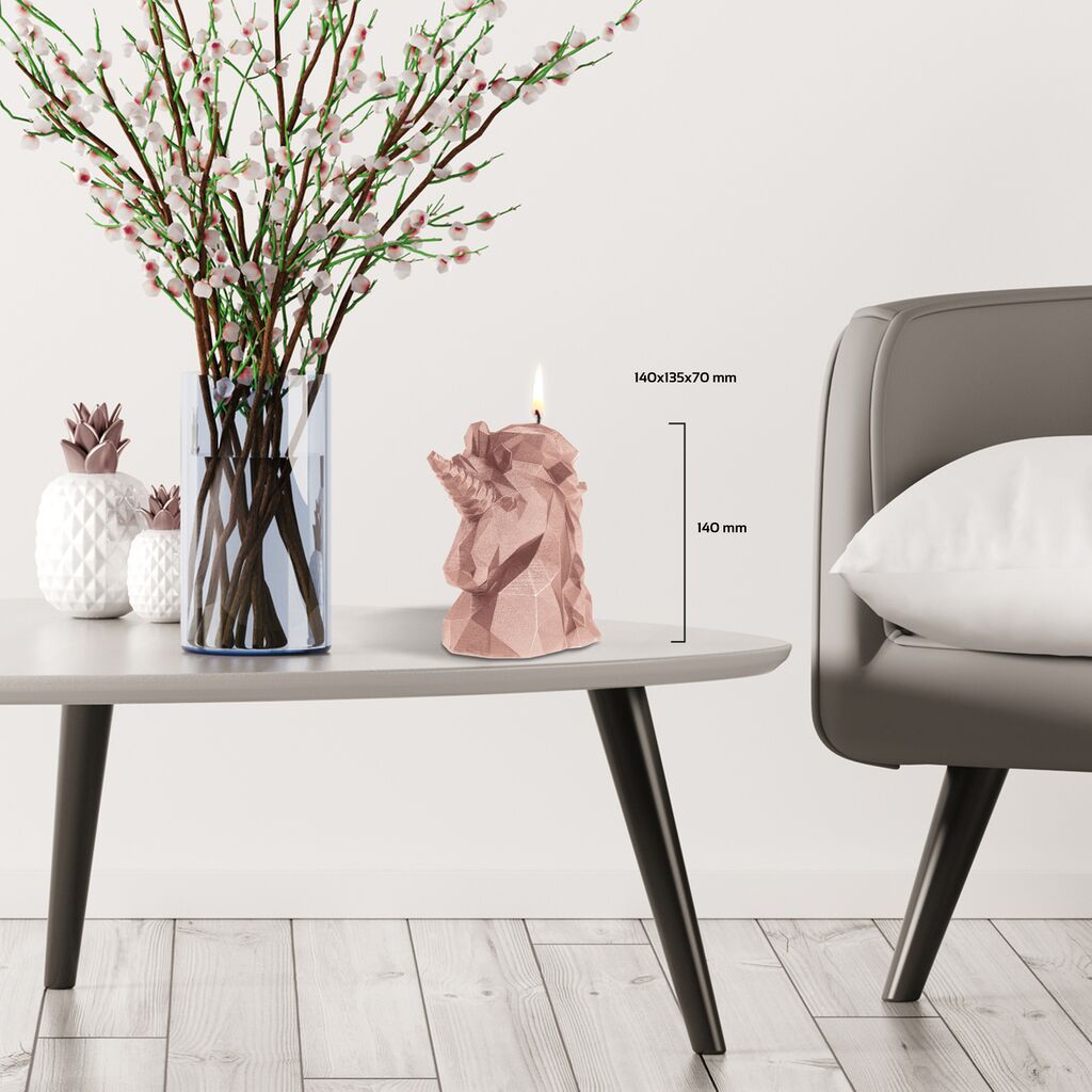  Pferdekopf Figur Im Modernen Design - Einhorn Kerze Vegan - Simera
