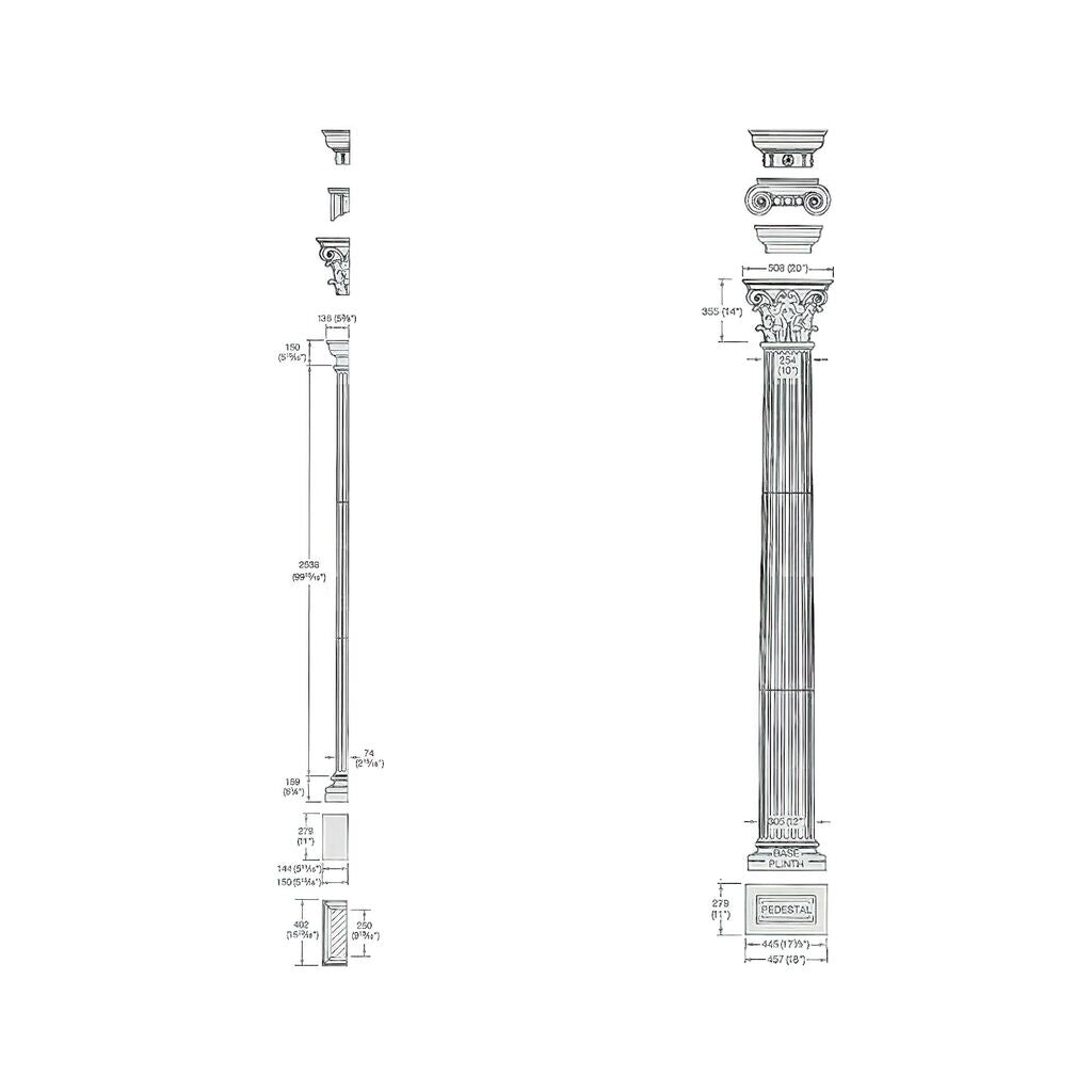  Pilaster Korinthisches Design Mit Stein Kapitell - Siegered