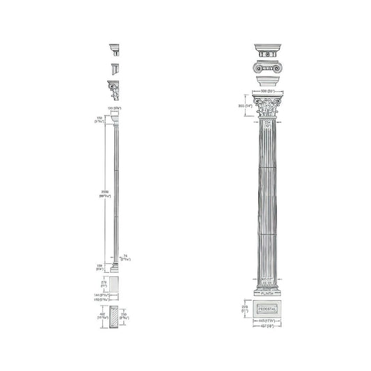  Pilaster Korinthisches Design Mit Stein Kapitell - Siegered