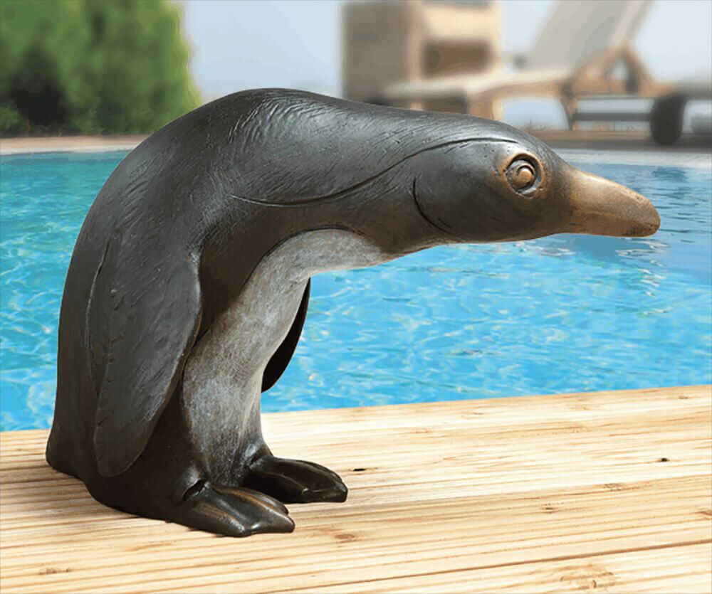  Pinguinfigur Aus Bronze - Schwarz-weiß - Pinguin