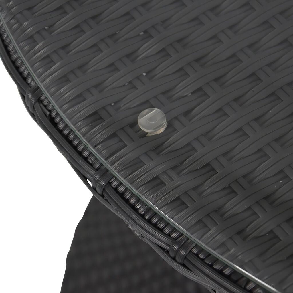  Polyrattan 2-Sitzer Sesselset Mit Rundtisch - Balkonset Suran