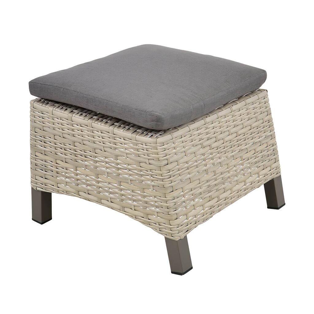  Polyrattan Garten Hocker Mit Sitzkissen - Gartenhocker Flero