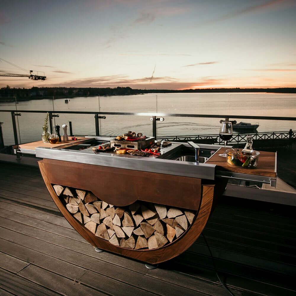  Premium Outdoor Küche Mit Rädern Aus Stahl Und Holz Von Masuria - Narie Küche