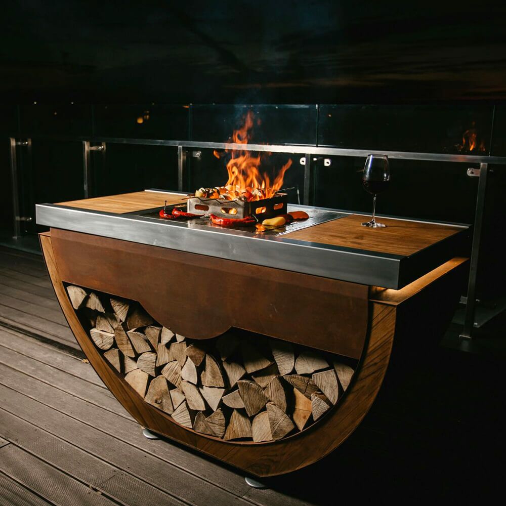  Premium Outdoor Küche Mit Rädern Aus Stahl Und Holz Von Masuria - Narie Küche