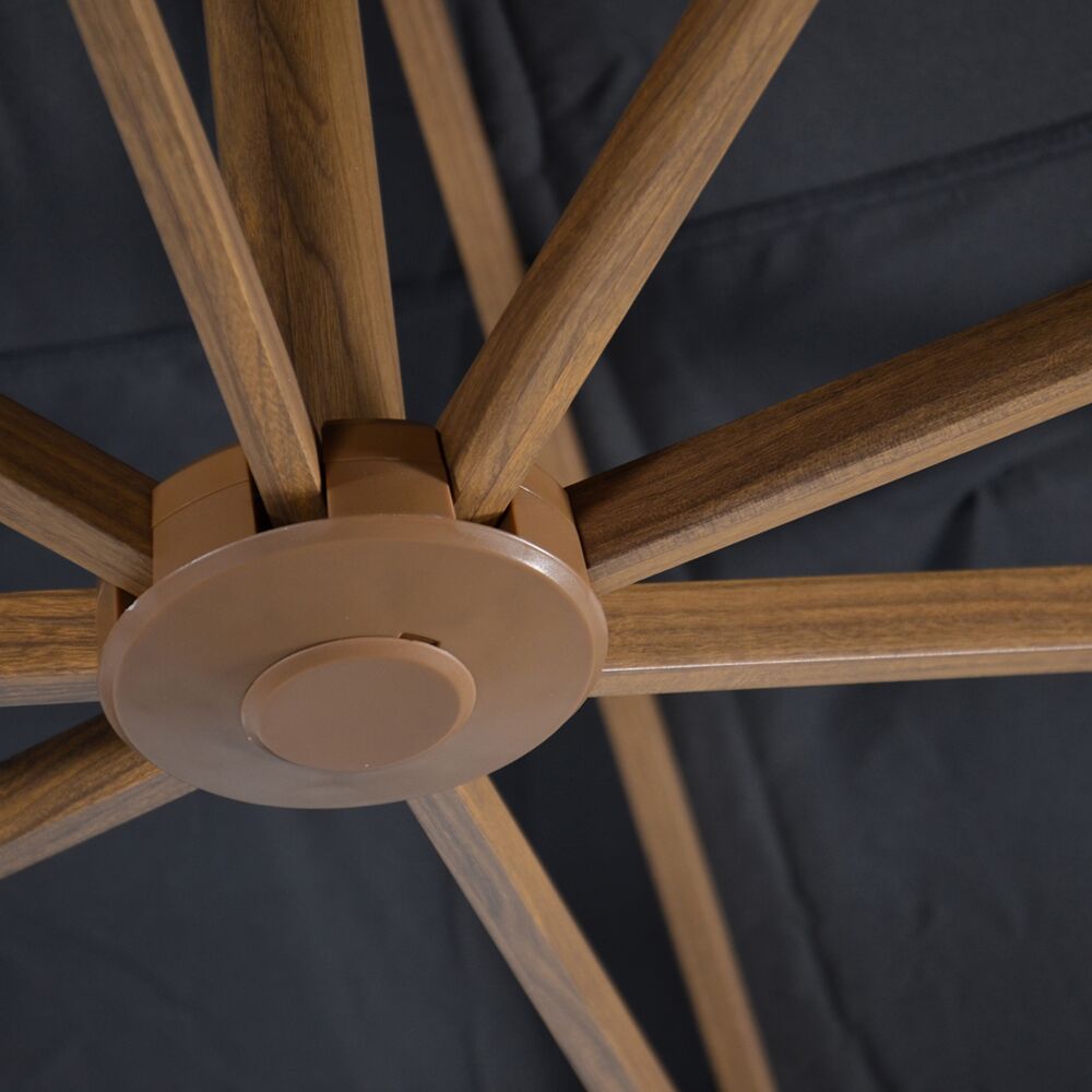  Quadratischer 3x3m Ampelschirm Aus Alu In Holzoptik - Drehbar - Lebero