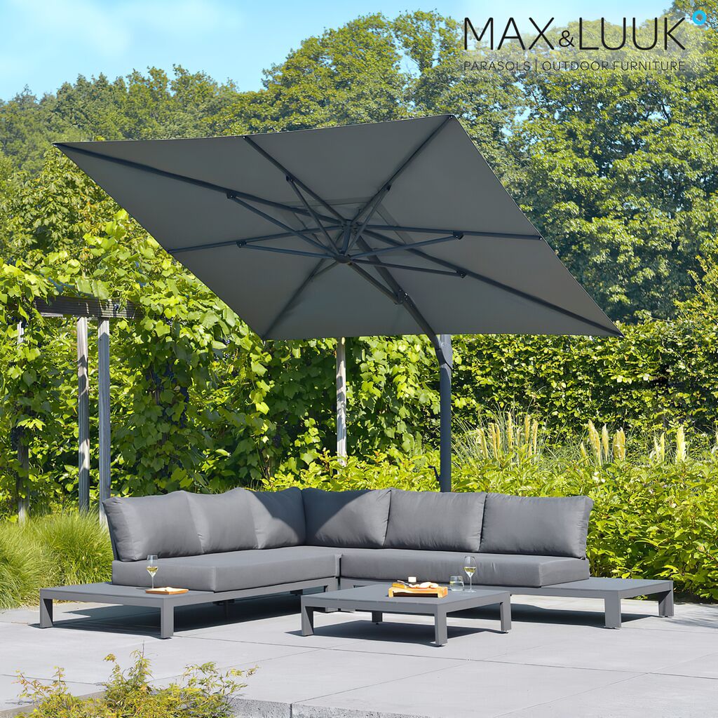  Quadratischer Ampelschirm - Aluminium - Kurbelsystem - Max&Luuk - Vince Ampelschirm