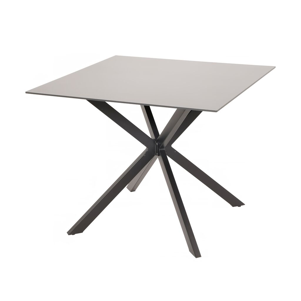  Quadratischer Esstisch Aus Aluminium 90x90cm In Schwarz - Silesto