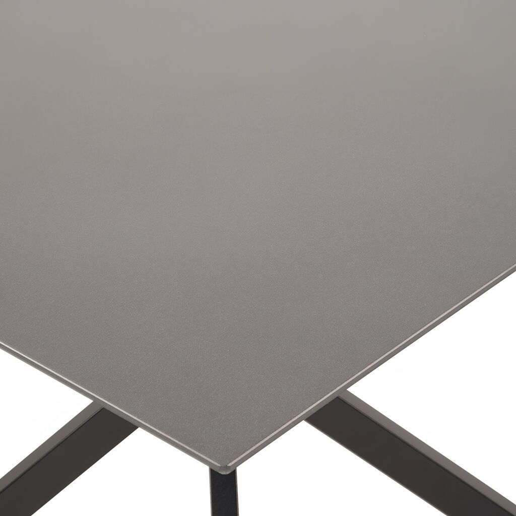  Quadratischer Esstisch Aus Aluminium 90x90cm In Schwarz - Silesto