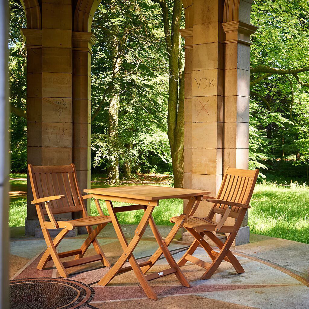  Quadratischer Garten Klapptisch Aus Teakholz - 70x70cm - Blake Klapptisch