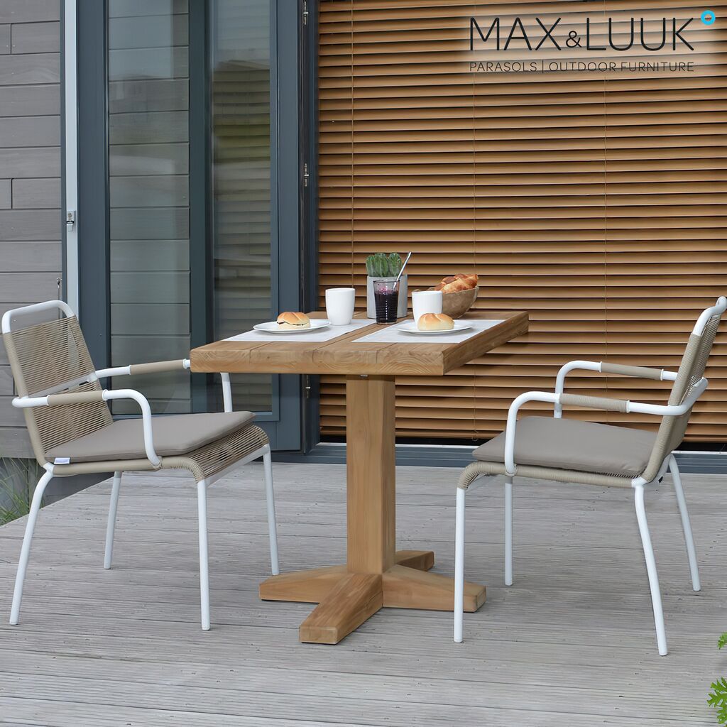  Quadratischer Gartentisch Aus Teakholz - 70x80cm - Max&Luuk - Bruce Gartentisch