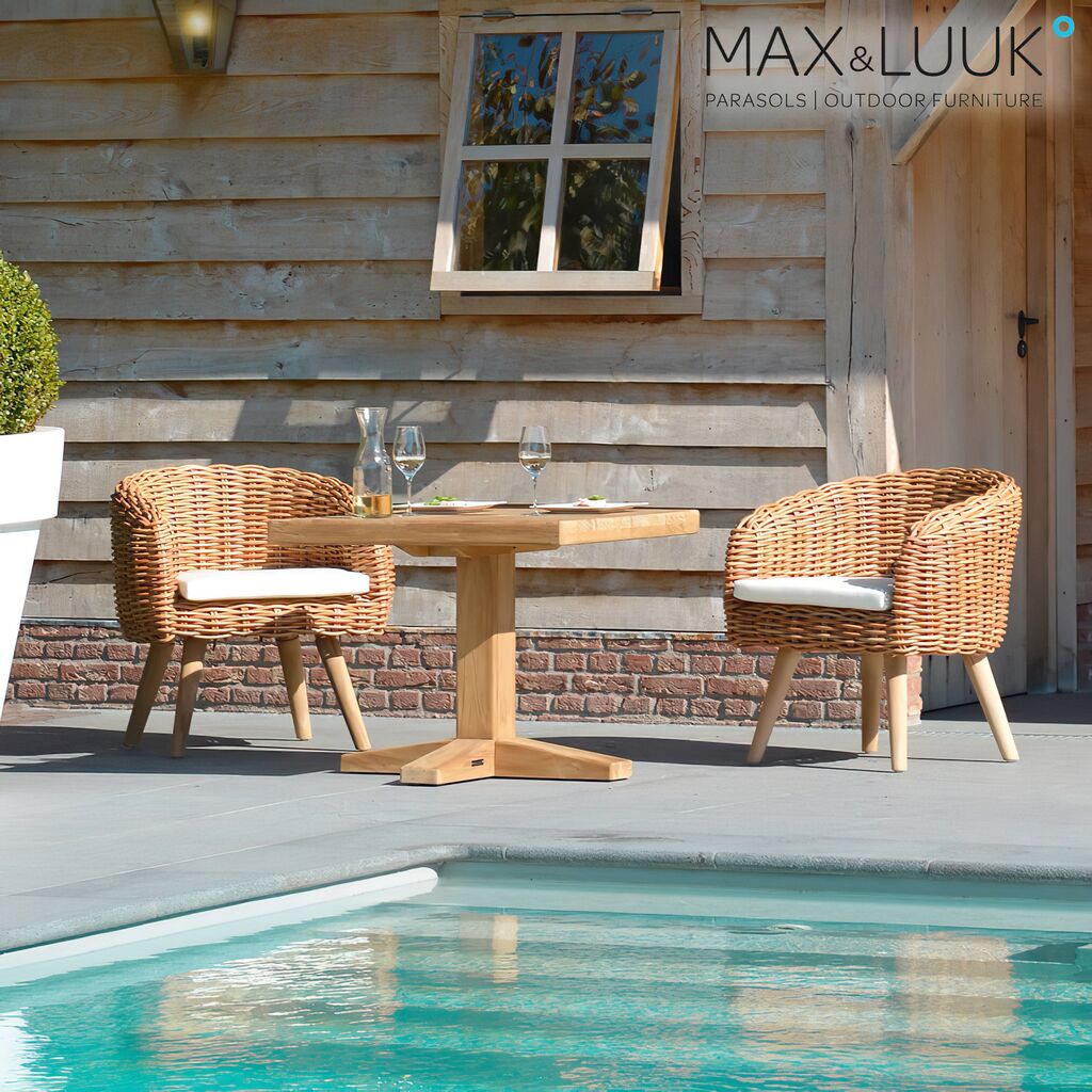 Quadratischer Gartentisch Aus Teakholz - 70x80cm - Max&Luuk - Bruce Gartentisch