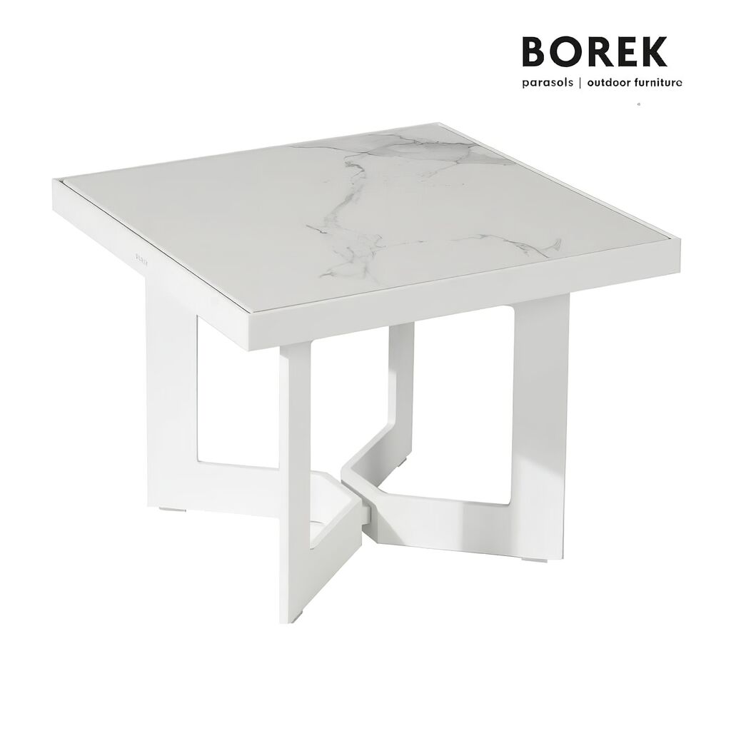 Quadratischer Gartentisch Klein Von Borek - Weiß - Arta Beistelltisch