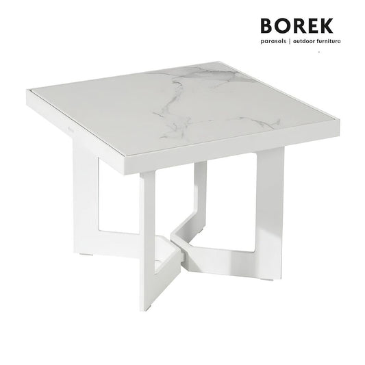  Quadratischer Gartentisch Klein Von Borek - Weiß - Arta Beistelltisch