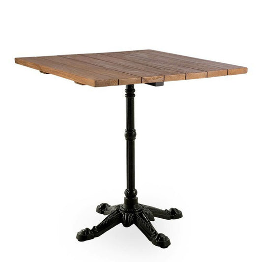  Quadratischer Kaffeetisch Aus Eisen Und Teakholz - Bistrotisch Gyda