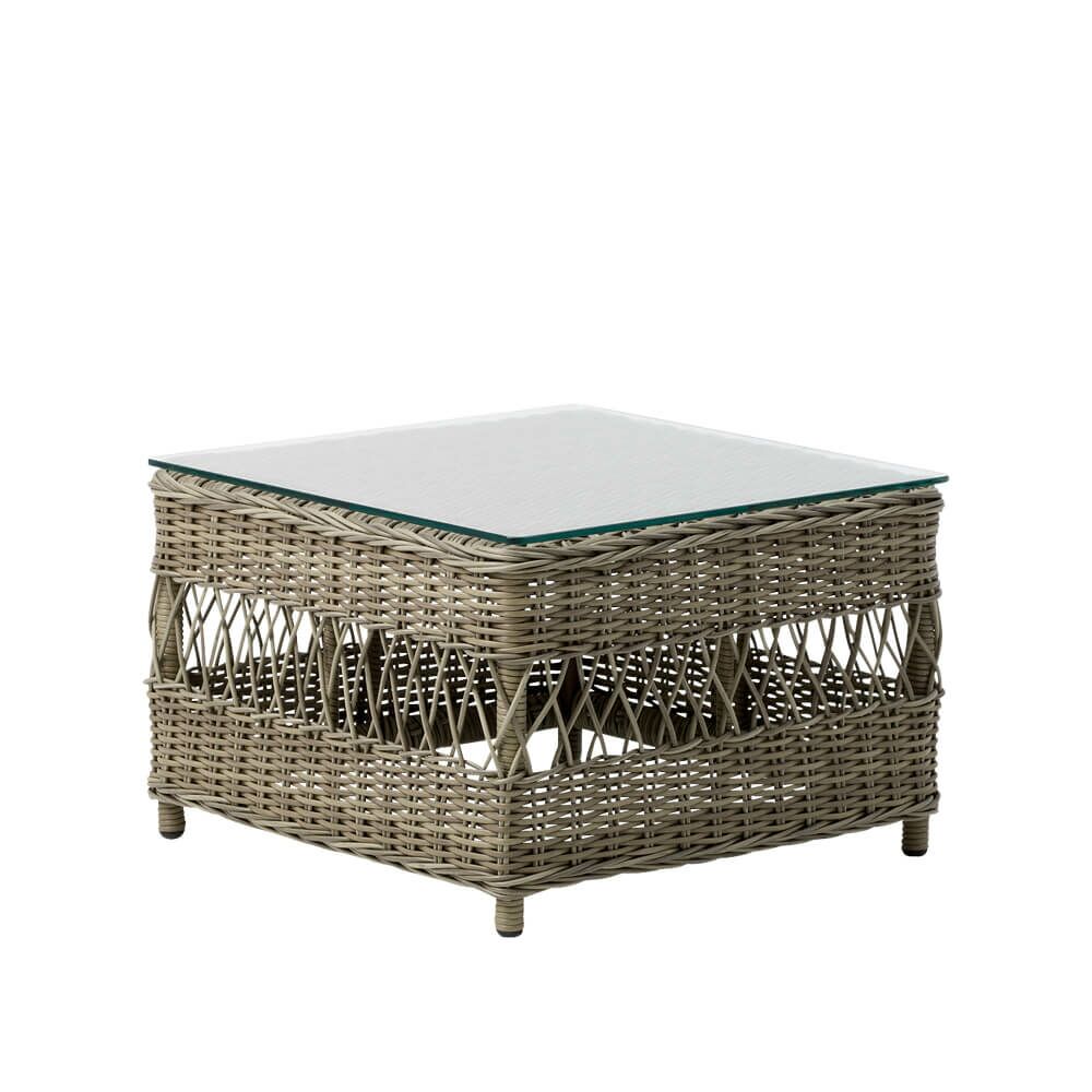  Quadratischer Loungetisch In Antikgrau Aus Aluminium - Gartentisch Jona