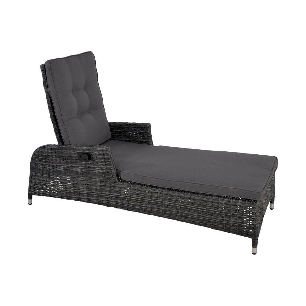  Rattan Gartenliege Im Edlen Design - Verstellbar - Sonnenliege Refi / Anthrazit