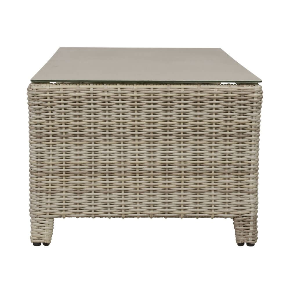  Rattan Gartentisch 120cm Mit Steinplatte - Couchtisch Refi