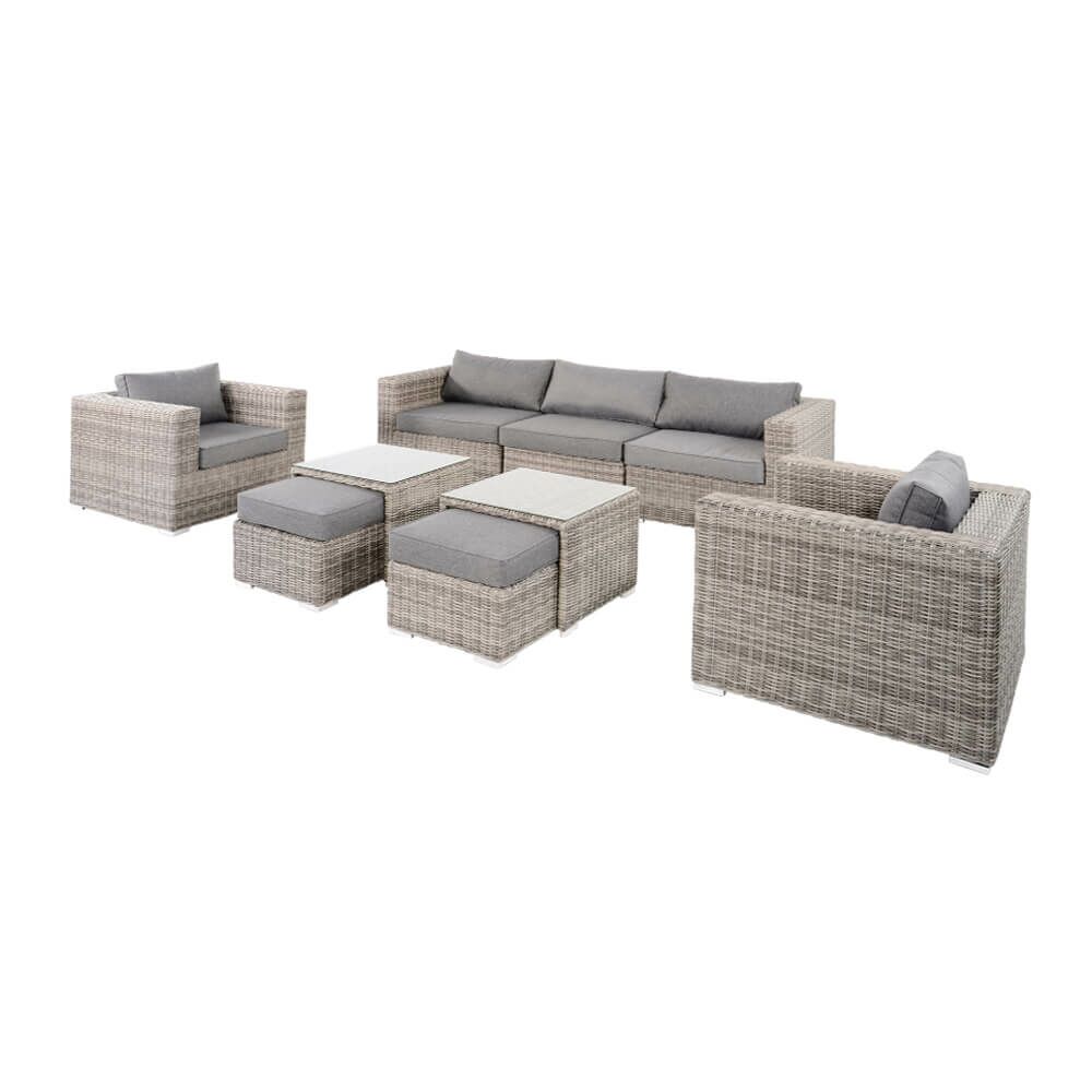  Rattan-Loungegruppe Für Bis Zu 8 Personen - Gartenlounge Pari
