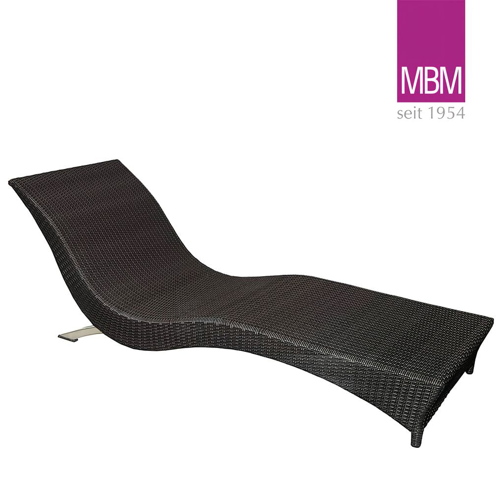  Relax Sonnenliege Aus Aluminium & Polyrattan - MBM - Dunkelbraun - Liege Wellness