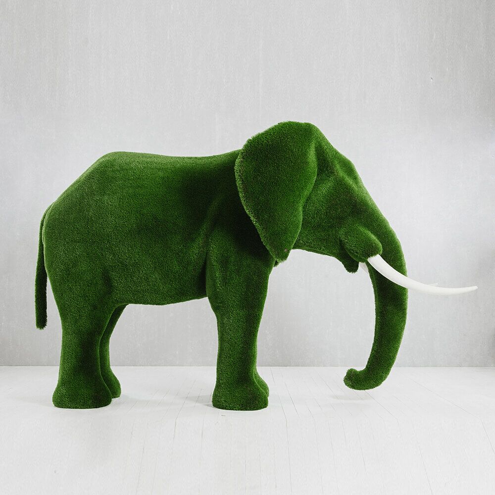  Riesige Elefantenskulptur - Topiary - Kunststoff - Grün - Winifred