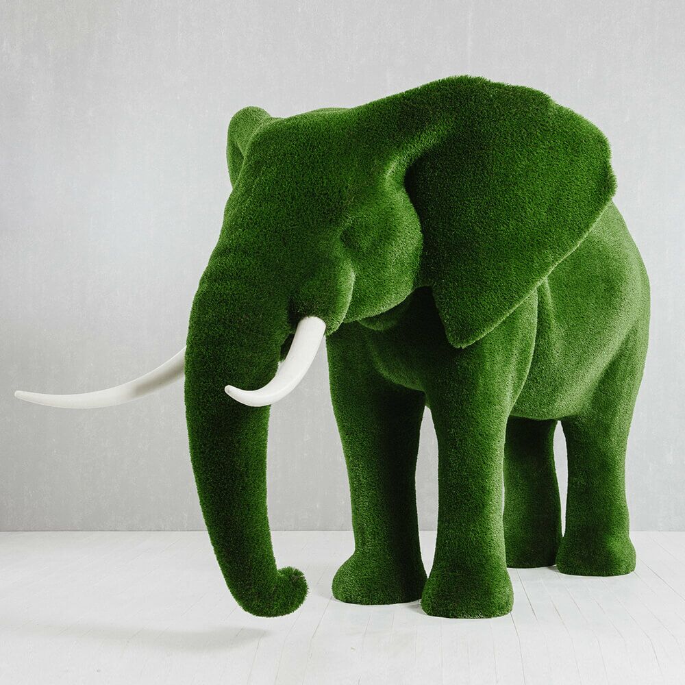  Riesige Elefantenskulptur - Topiary - Kunststoff - Grün - Winifred