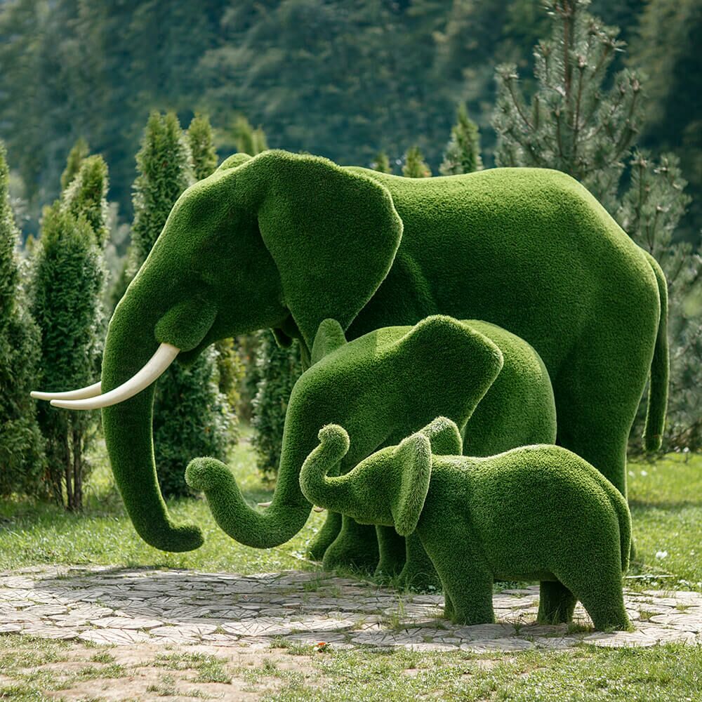  Riesige Elefantenskulptur - Topiary - Kunststoff - Grün - Winifred