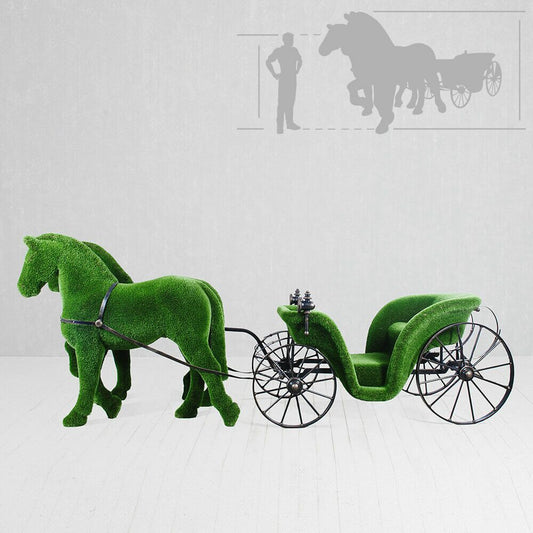  Riesige Pferdekutsche - Topiary - Metall, GFK & Kunstrasen - Raeda