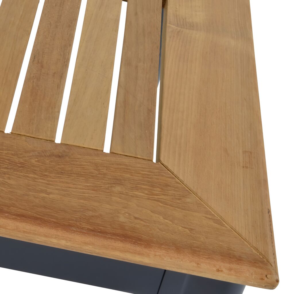  Robuster Alu Gartentisch Mit Teakholzplatte - Esstisch Minzo