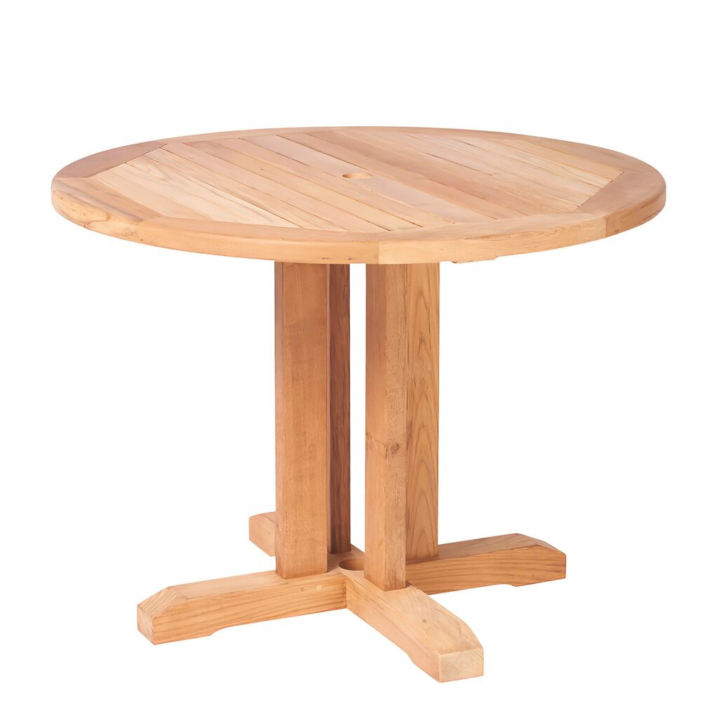  Robuster Garten Holztisch - Rund - Teakholz - Ava Gartentisch