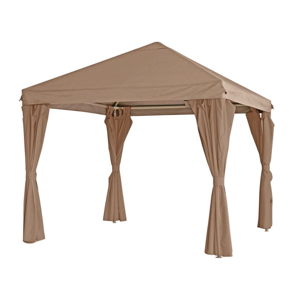  Robuster Gartenpavillon 300x300cm In Taupe - Gartenpavillon Rexor