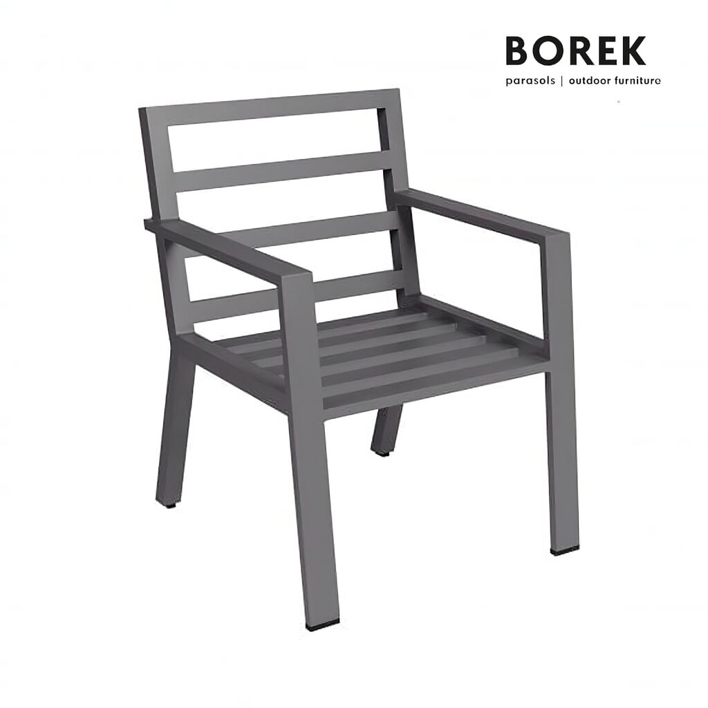 Robuster Gartenstuhl Aus Aluminium In Grau - Viking Stuhl