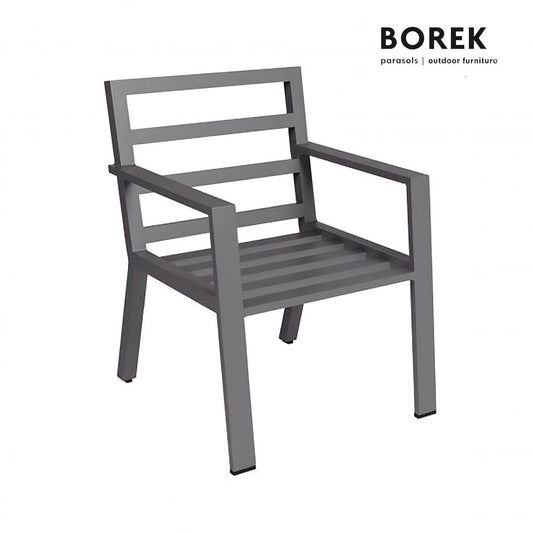  Robuster Gartenstuhl Aus Aluminium In Grau - Viking Stuhl