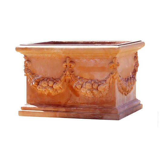  Robuster Pflanztrog Aus Terrakotta Mit Ornament - Ligozzi