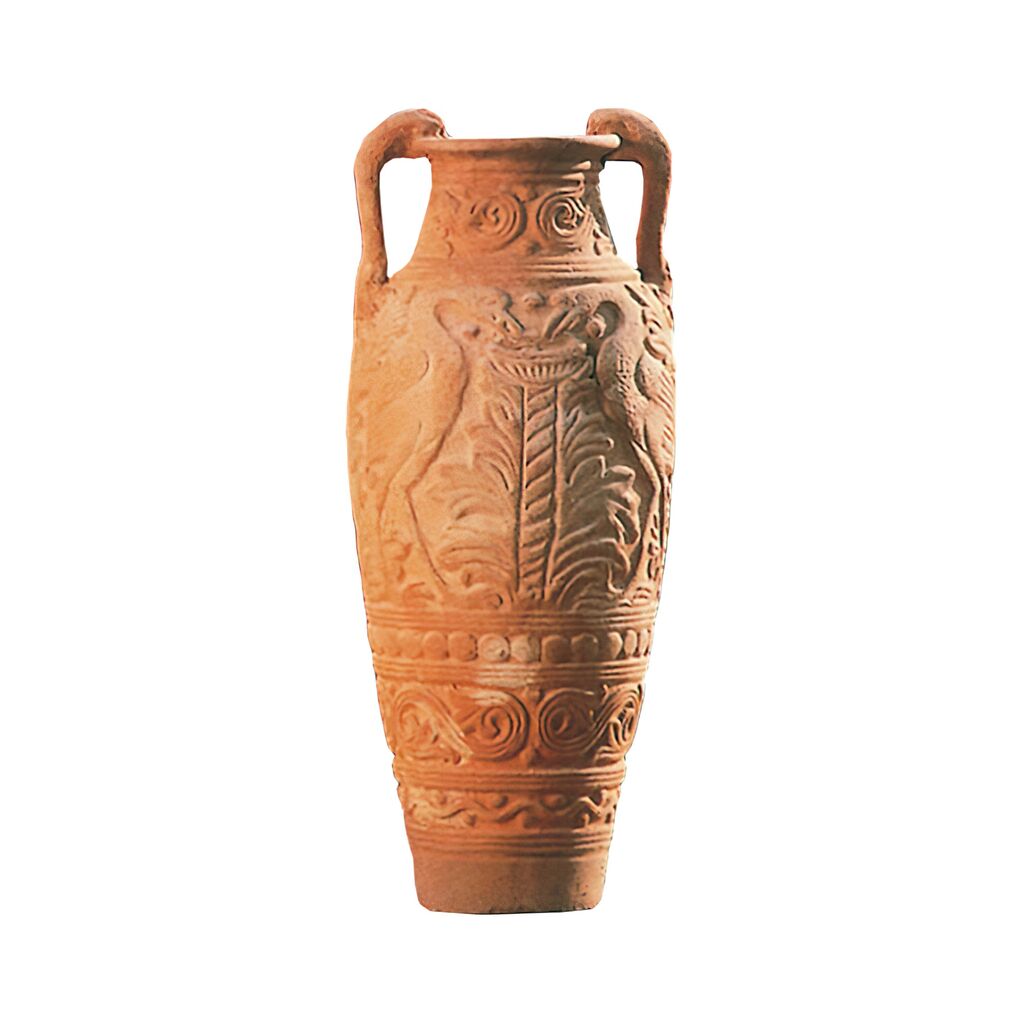  Robuster Terracotta Krug Mit Ornament - Ercole