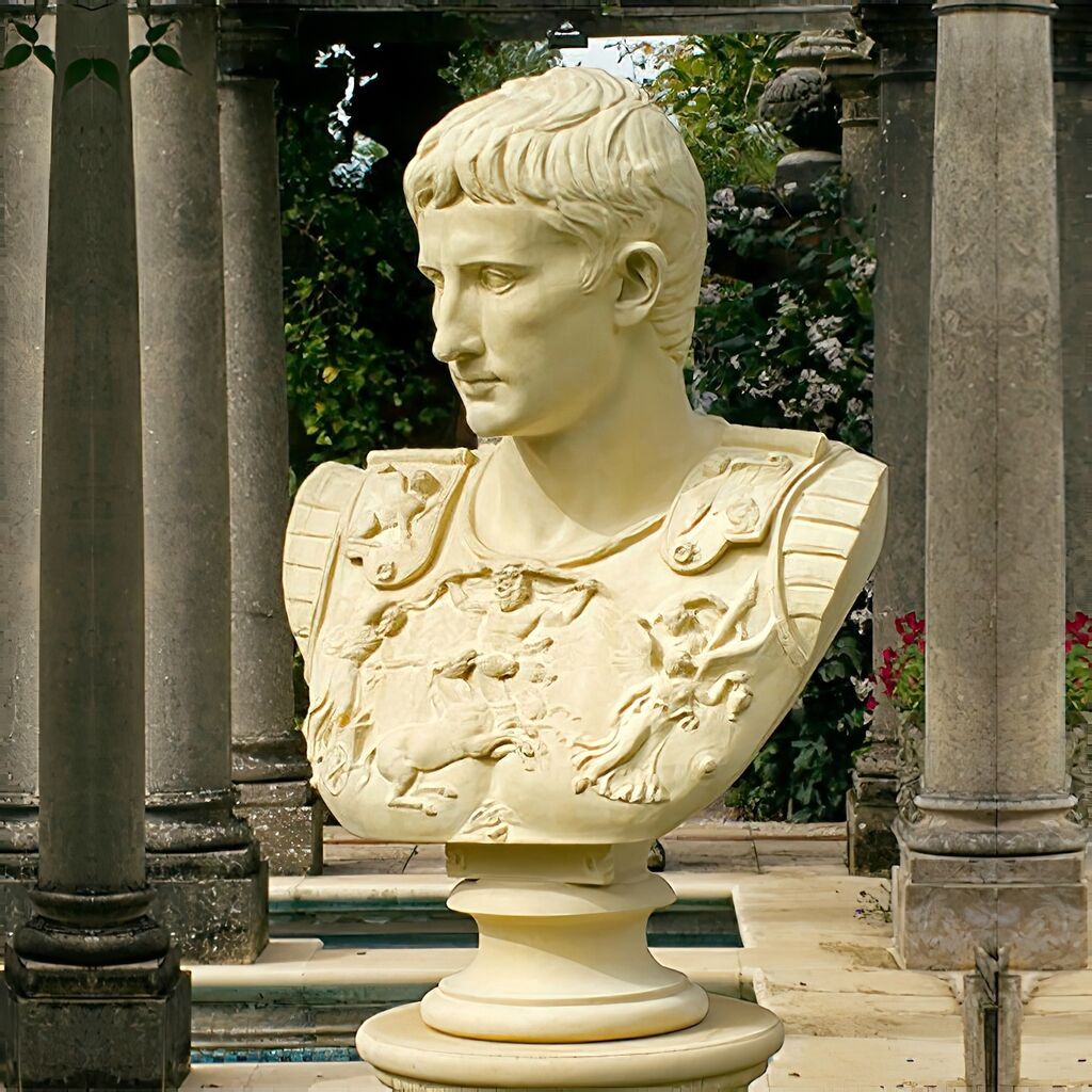  Römische Büste Aus Stein - Caesar Augustus