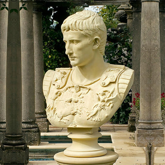  Römische Büste Aus Stein - Caesar Augustus
