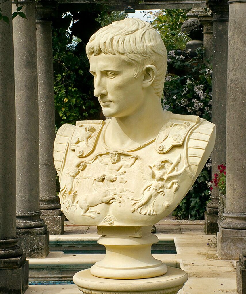  Römische Büste Aus Stein - Caesar Augustus