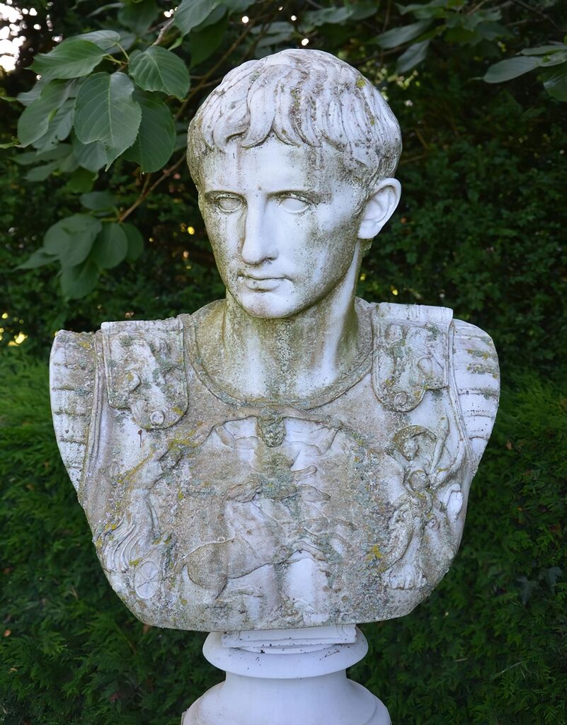  Römische Büste Aus Stein - Caesar Augustus